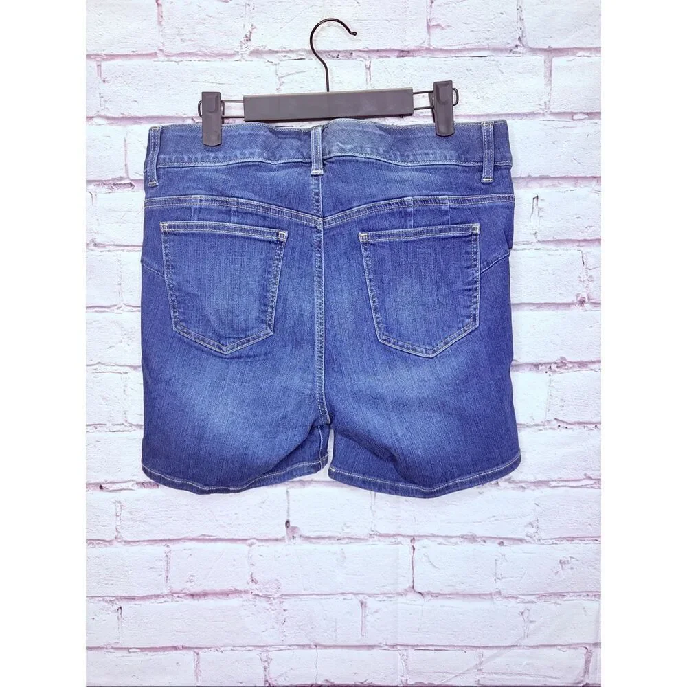 Torrid Womens Blue Cotton Blend Stretch Feel the Fit Denim Jean Shorts Size 10
